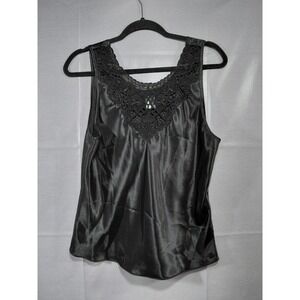 Cinema‎ Etoile Satin Lace Camisole Top LG Black